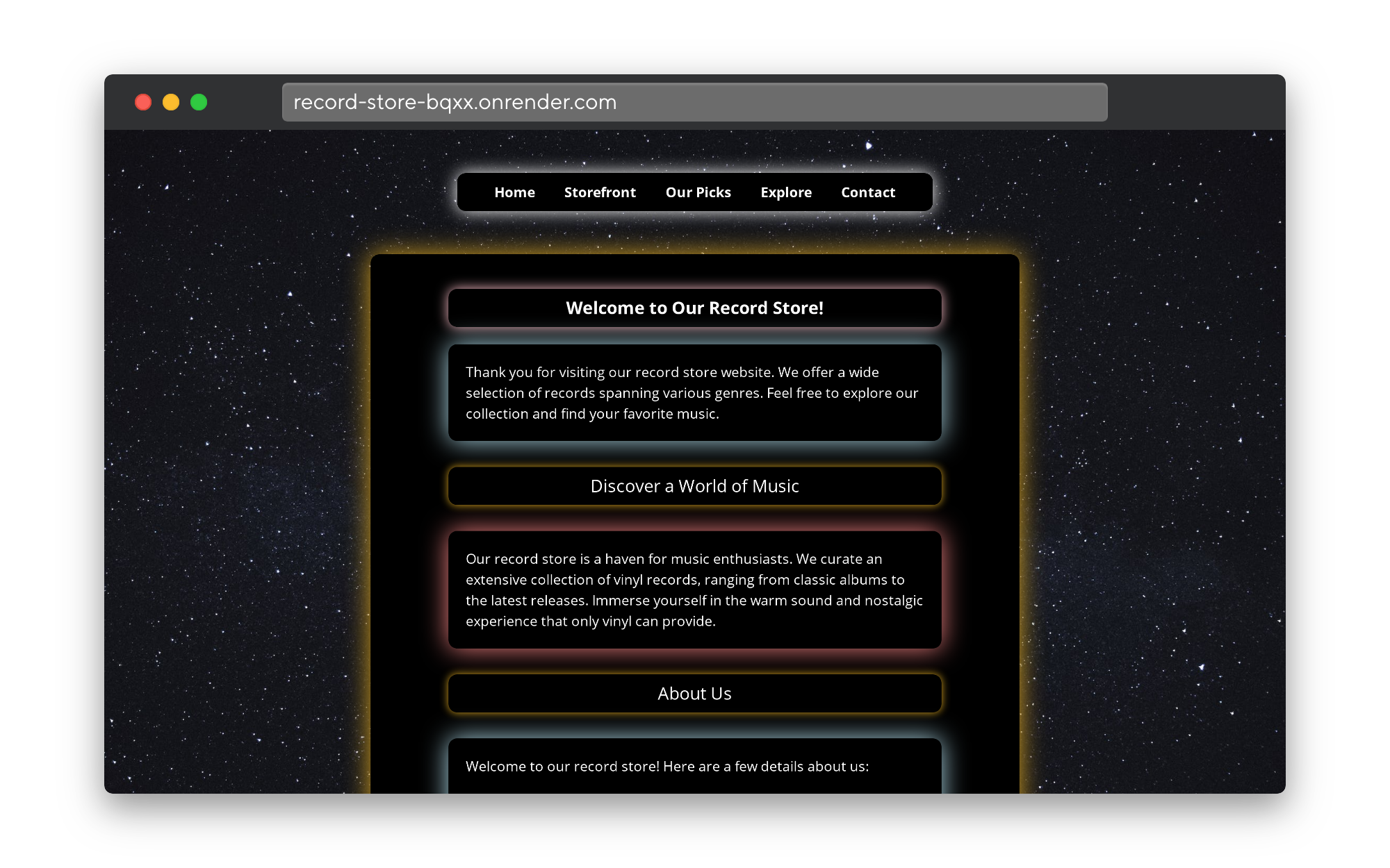 Record Store Website